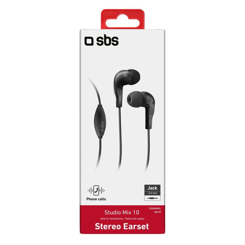SBS TEINEARKL hovedtelefoner/headset Ledningsført I ørerne Opkald/musik Sort