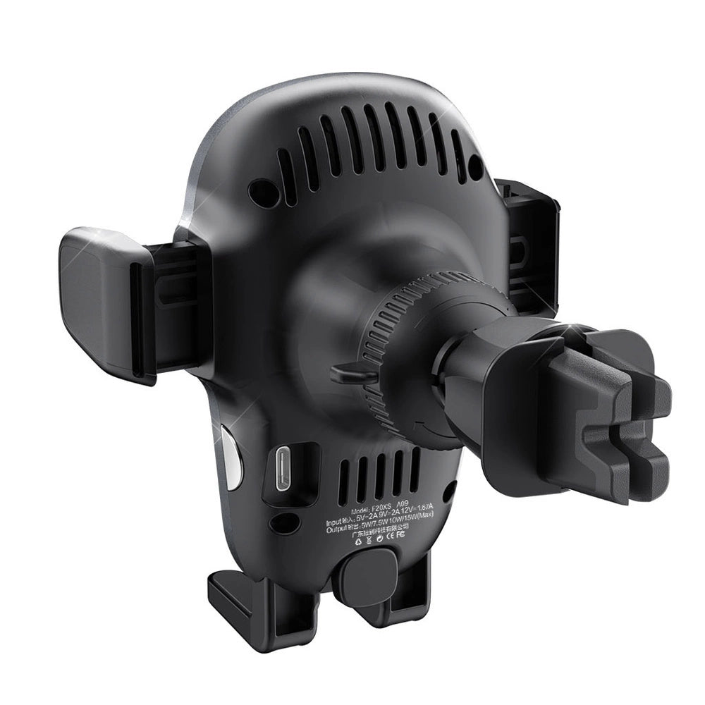Dudao Automatic Car Holder med indbygget Qi 15W trådløs oplader Grå (F20xs)