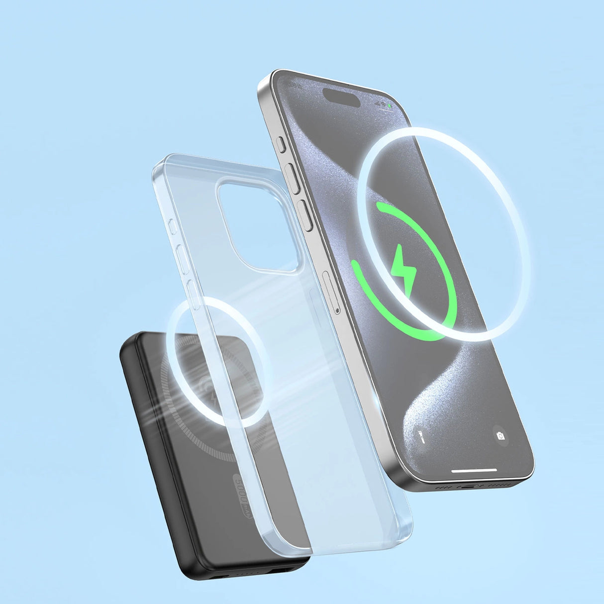 Dudao K14S USB-C / MagSafe trådløs powerbank 20W 5000mAh - sort