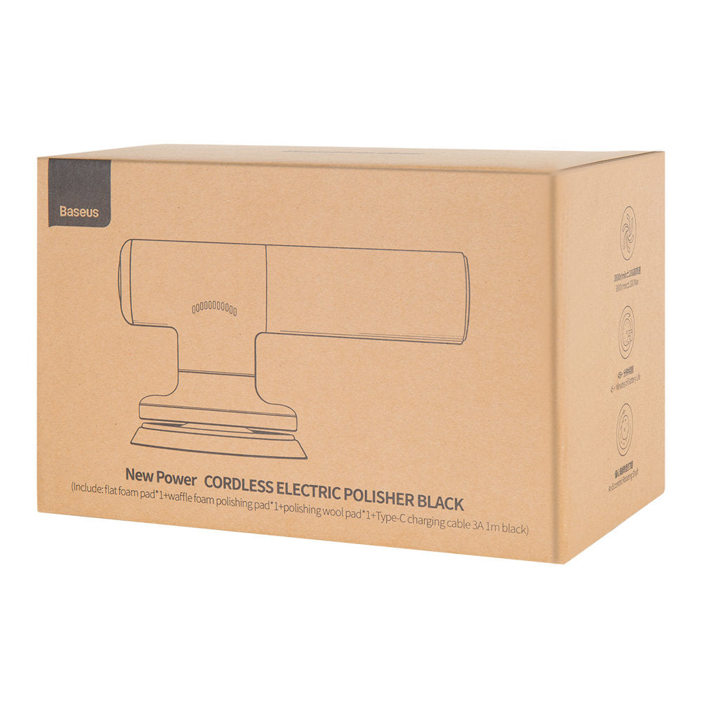 Baseus trådløs elektrisk poleringsmaskine 30W 4000mAh sort (CRDLQ-B01)