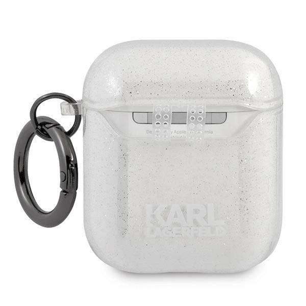 Karl Lagerfeld Glitter Karl's Head case for AirPods 1/2 - silver