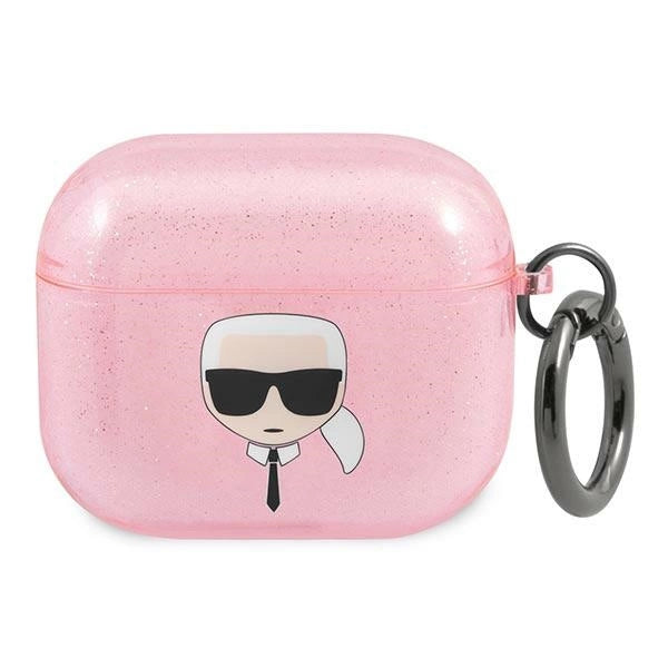 Karl Lagerfeld Glitter Karl's Head Case for AirPods 3 - Pink