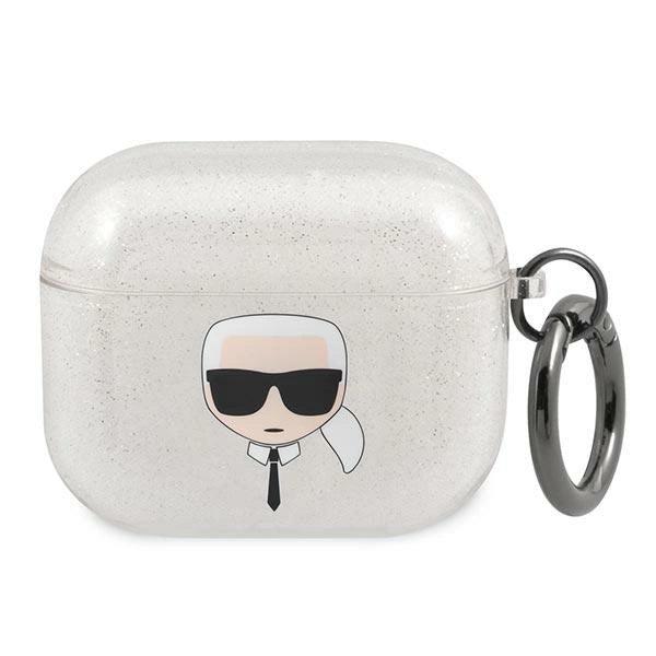 Karl Lagerfeld Glitter Karl's Head case for AirPods 3 - silver