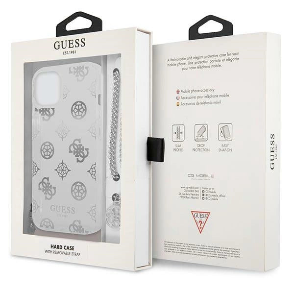 Guess GUHCP13SKPESI iPhone 13 mini 5.4" silver/silver hardcase Peony Chain Collection
