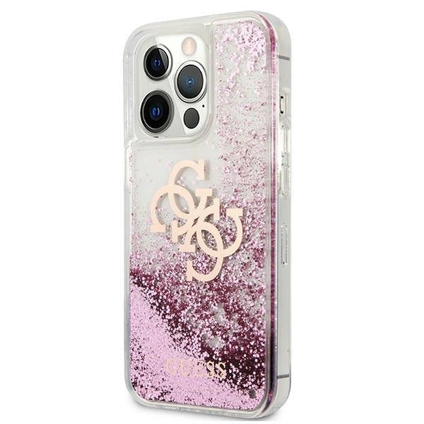 Guess GUHCP13XLG4GPI iPhone 13 Pro Max 6.7" pink/pink hardcase 4G Big Liquid Glitter