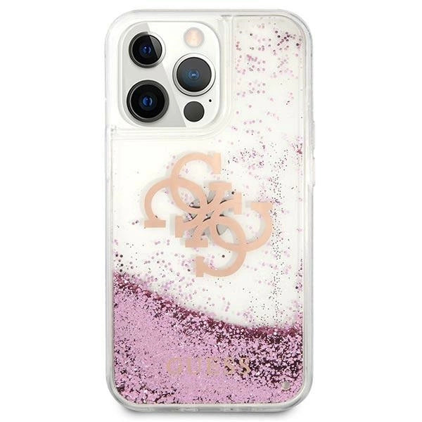 Guess GUHCP13XLG4GPI iPhone 13 Pro Max 6.7" pink/pink hardcase 4G Big Liquid Glitter