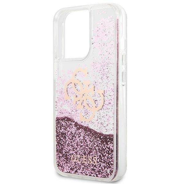 Guess GUHCP13XLG4GPI iPhone 13 Pro Max 6.7" pink/pink hardcase 4G Big Liquid Glitter