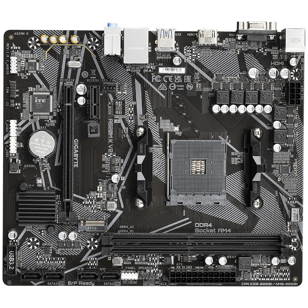 GIGABYTE A520M K V2 bundkort AMD A520 Stik AM4 micro ATX