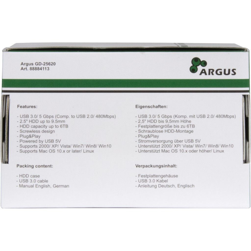 Argus Ekstern Lagringspakning USB 3.0 SATA 6Gb/s