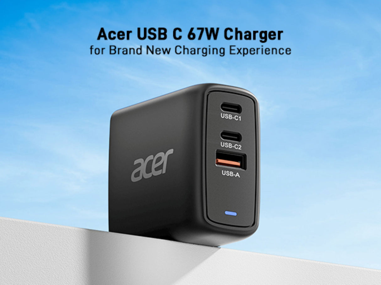 Acer ZL.ADTCC.00J oplader til mobil enhed Universel Sort Vekselstrøm Hurtig opladning Indendørs