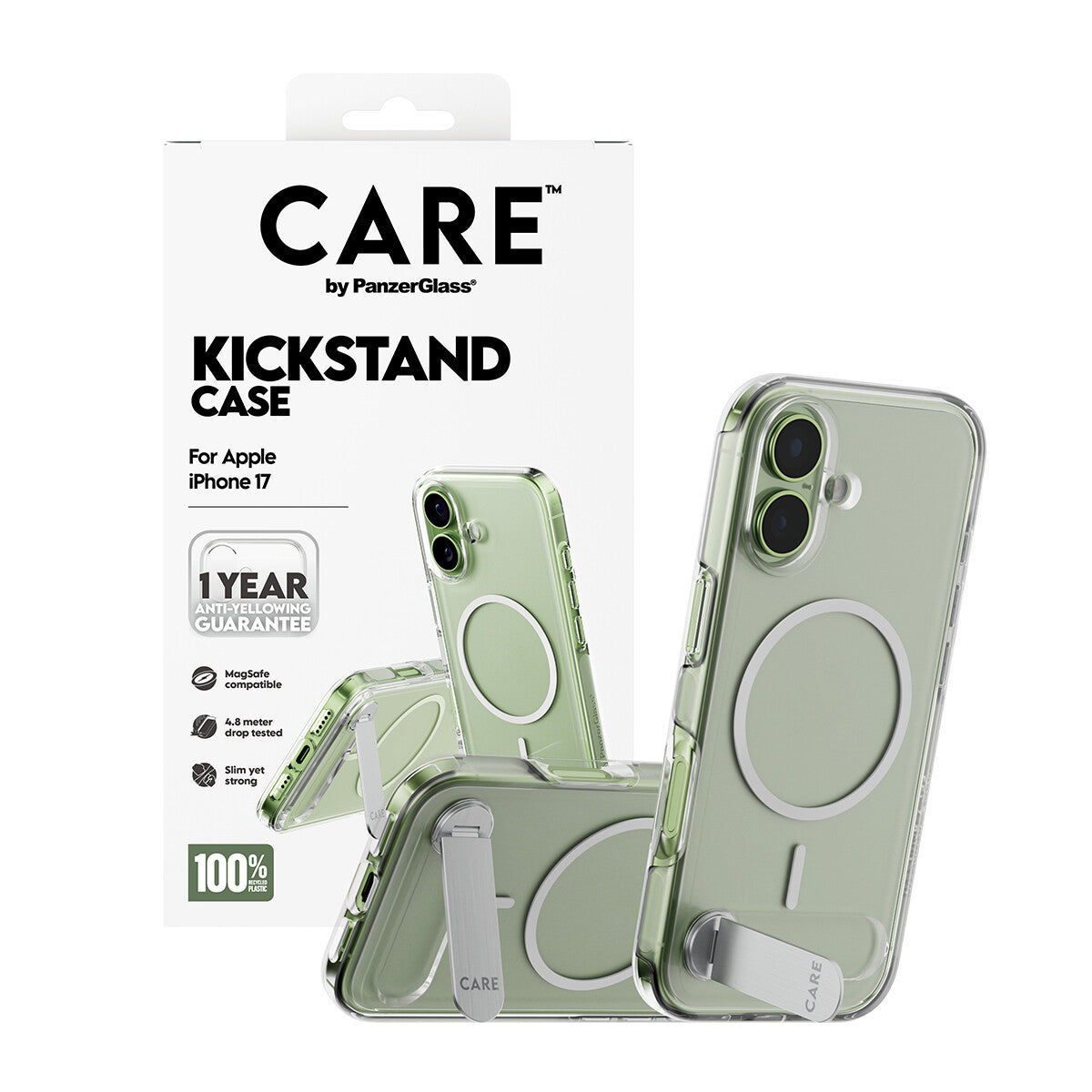 PanzerGlass CARE™ by ® Kickstand Case Transparent m. MagSafe iPhone 17