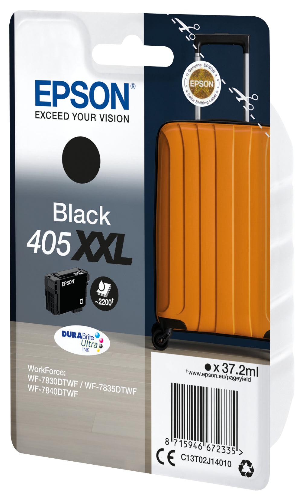 Epson 405XXL Sort 2200 sider Blæk C13T02J14010