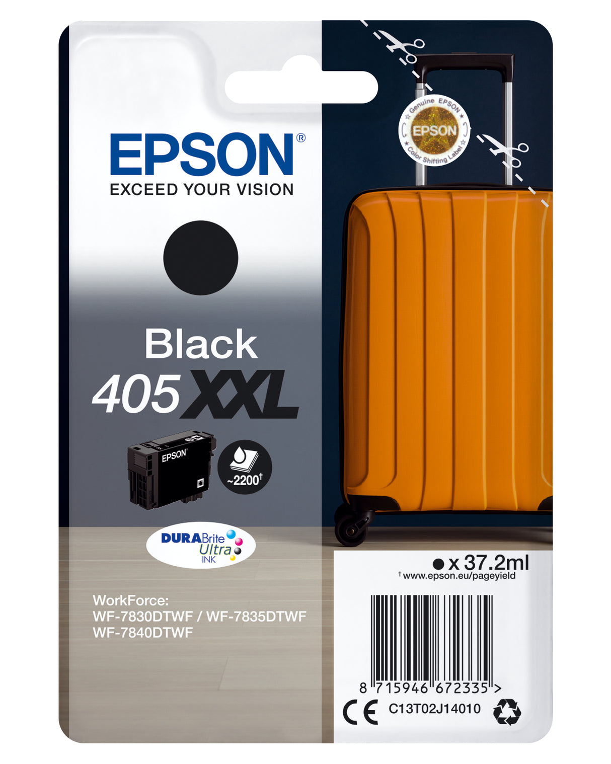 Epson 405XXL Sort 2200 sider Blæk C13T02J14010