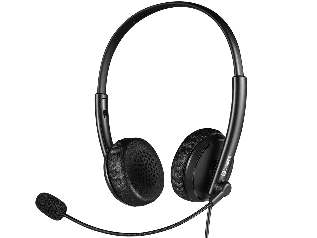 Sandberg 126-21 hovedtelefoner/headset Ledningsført Kontor/Callcenter Sort