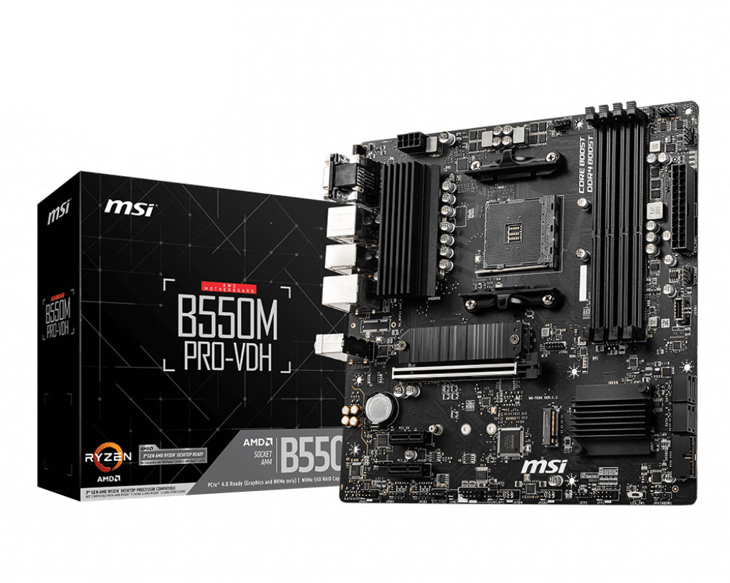 MSI B550M PRO-VDH bundkort AMD B550 Stik AM4 micro ATX