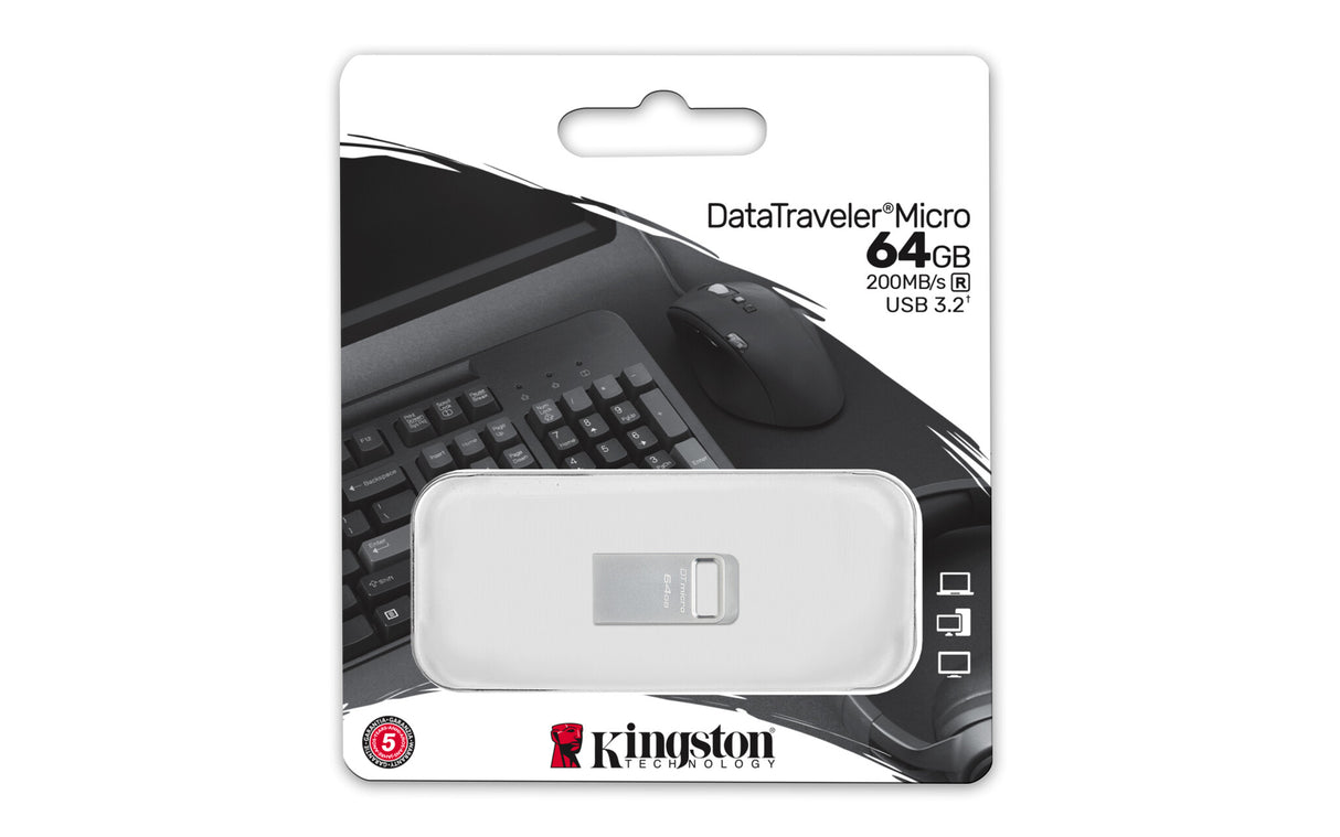 Kingston Technology DataTraveler 64 GB Micro 200MB/s Metal USB 3.2 Gen 1