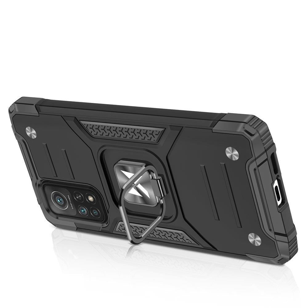 Wozinsky Ring Armor Tough Hybrid Case Cover + Magnetisk Mount Mi Poco M4 Pro 5G / Redmi Note 11 5G (Kina) / Redmi Note 11T 5G / Redmi Note 11S 5G sort