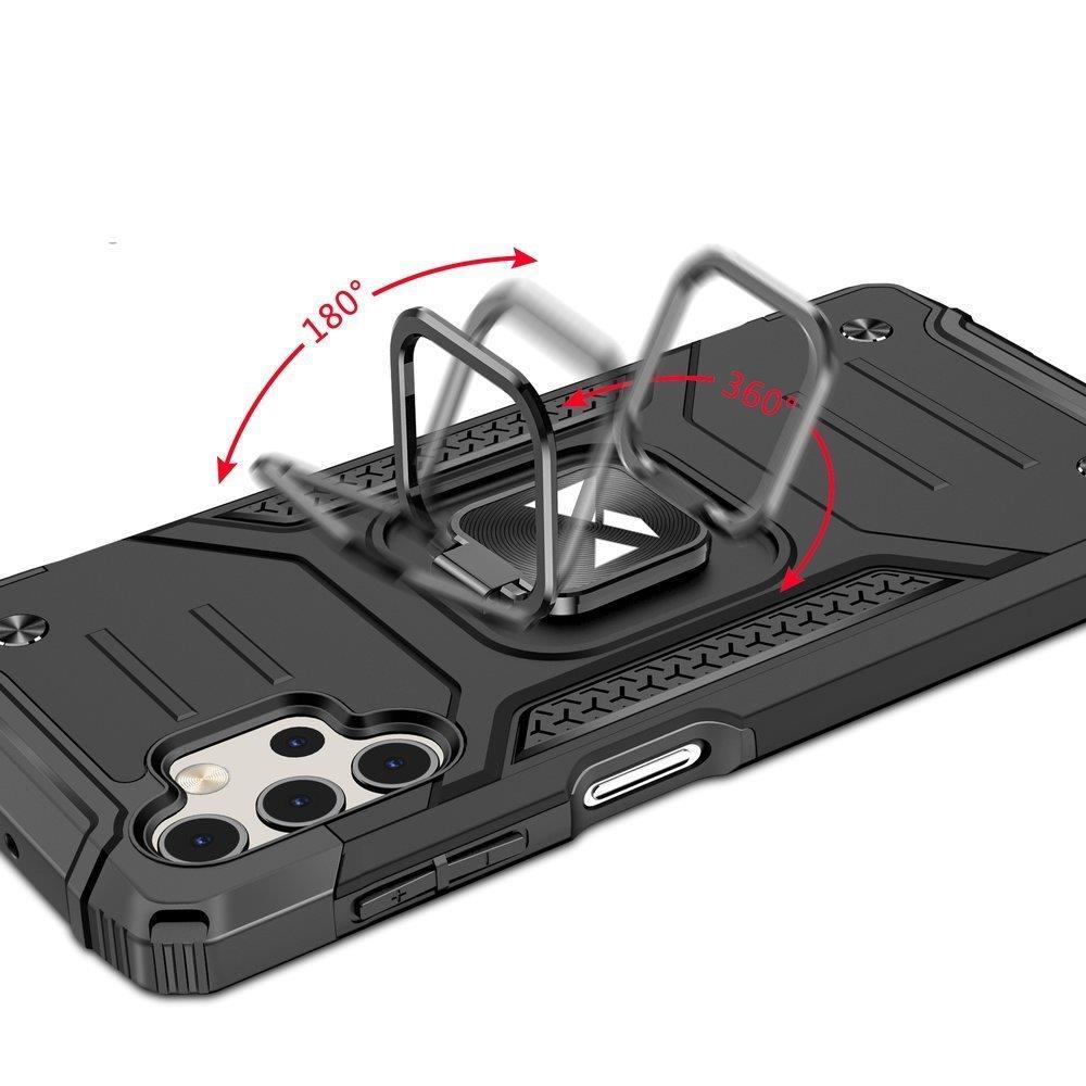 Wozinsky Ring Armor Tough Hybrid Case Cover + Magnetisk Mount til Samsung Galaxy A13 5G sort