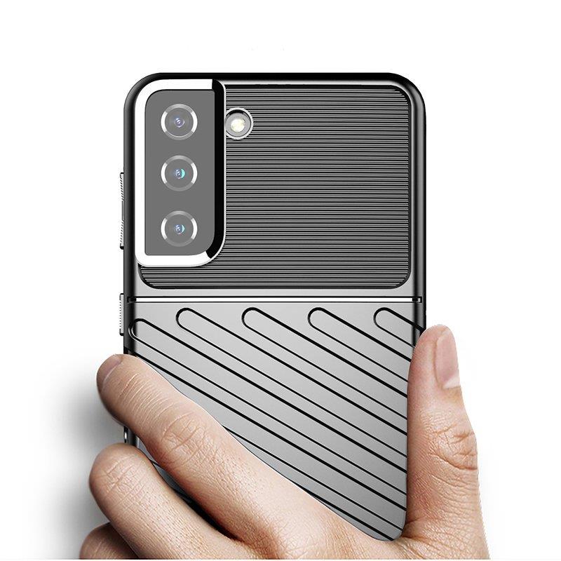 Thunder Case fleksibelt pansret cover til Samsung Galaxy S22 + (S22 Plus) sort