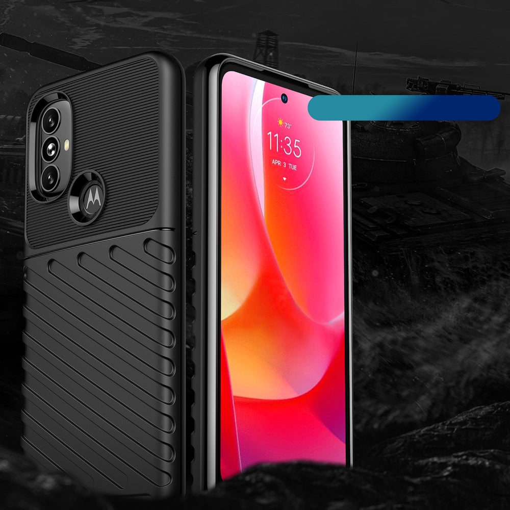 Thunder Case fleksibelt pansret cover til Motorola Moto G Power 2022 sort