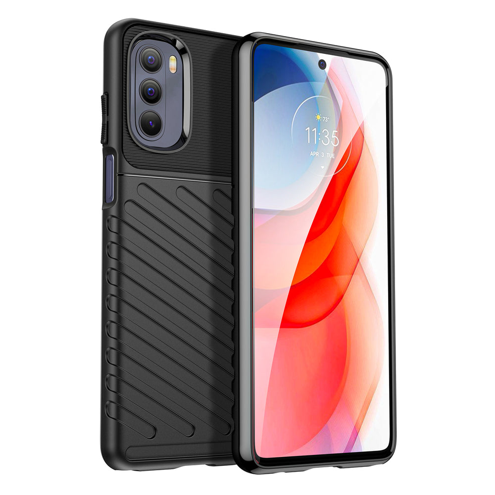 Thunder Case fleksibelt pansret cover til Motorola Moto G Stylus 2022 sort