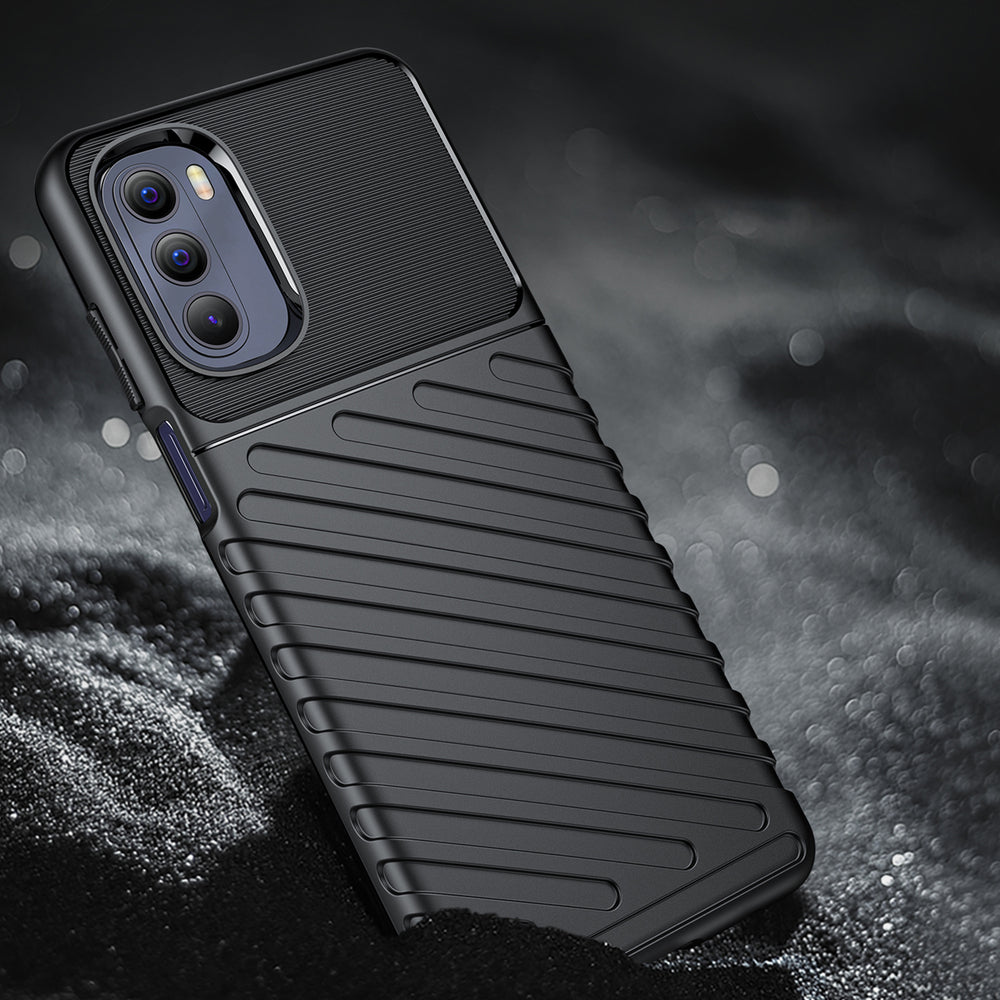 Thunder Case fleksibelt pansret cover til Motorola Moto G Stylus 2022 sort