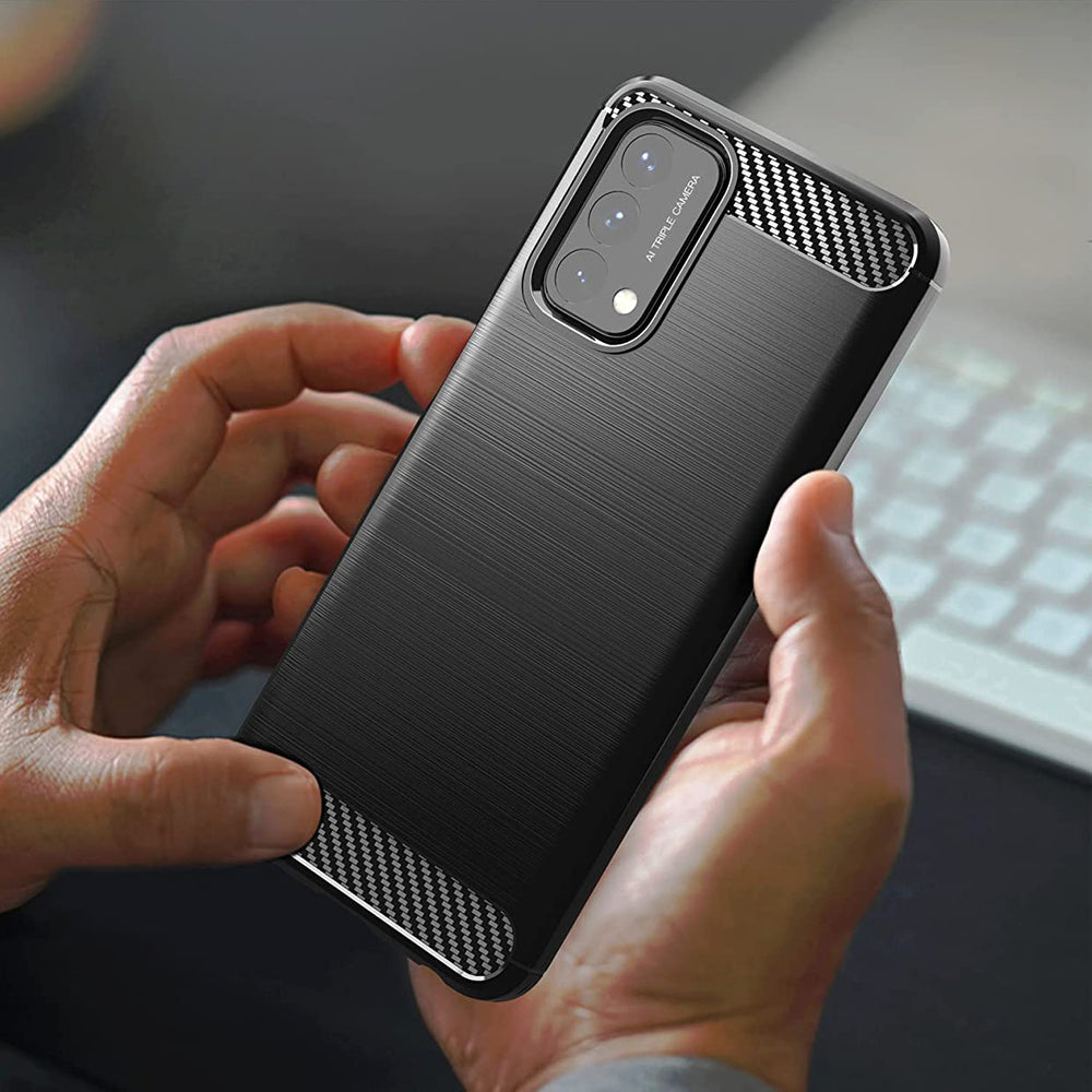 Carbon Case Fleksibel omslag til OnePlus Nord N200 5G sort