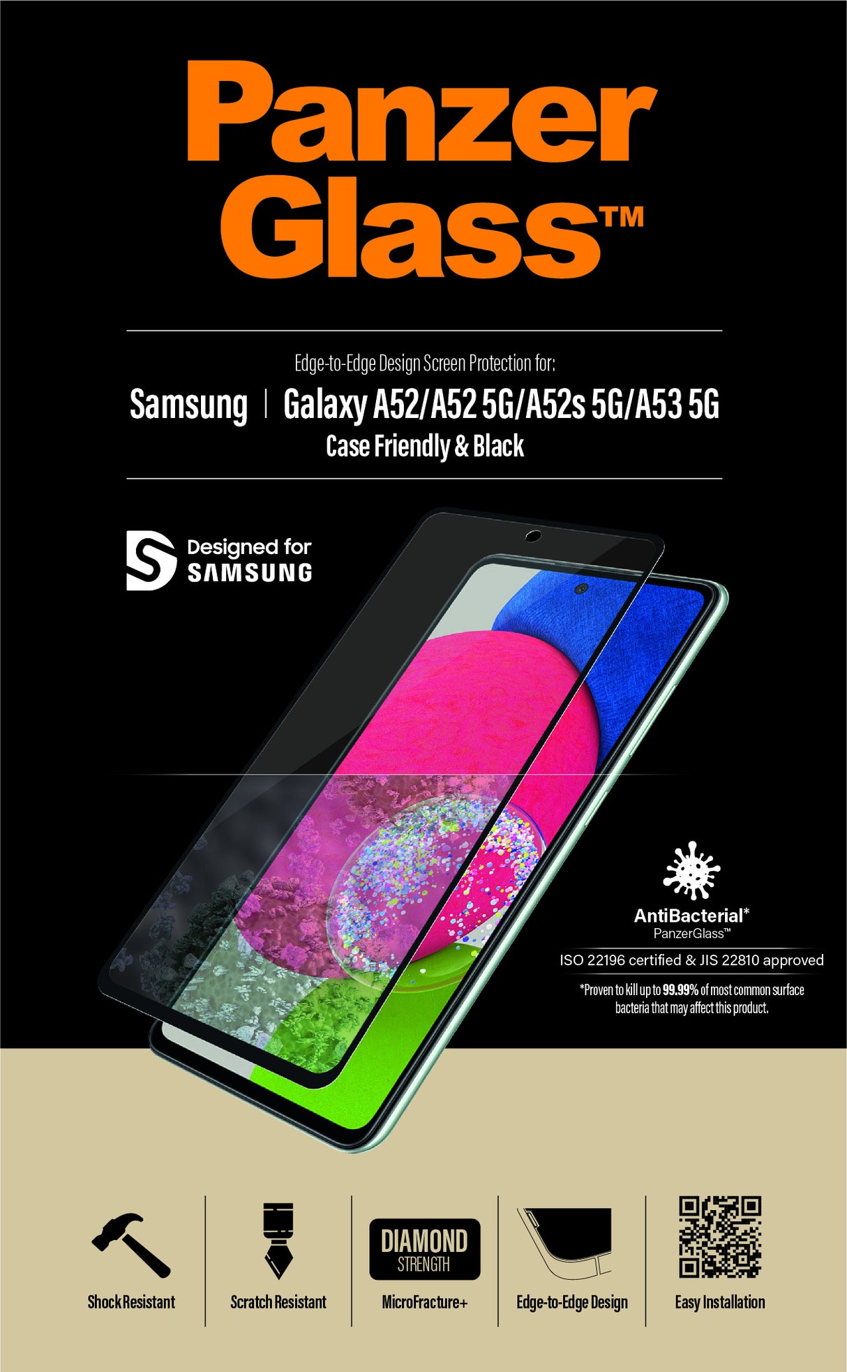 PanzerGlass Samsung Galaxy A52 (CF), Black AB