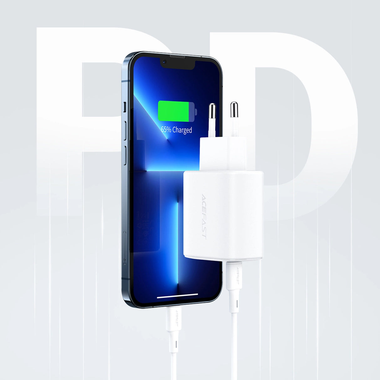 Acefast vægoplader USB Type C / USB 20W, PPS, PD, QC 3.0, AFC, FCP hvid (A25 hvid)