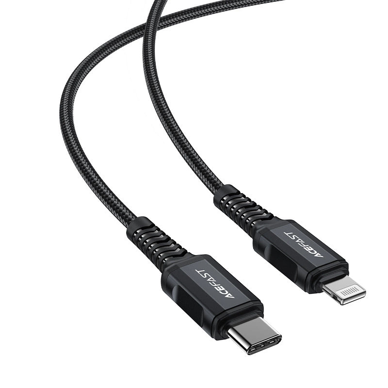 Acefast C4-01 Lightning - USB-C PD-kabel 30W 3A 480Mb/s 1,8m - sort