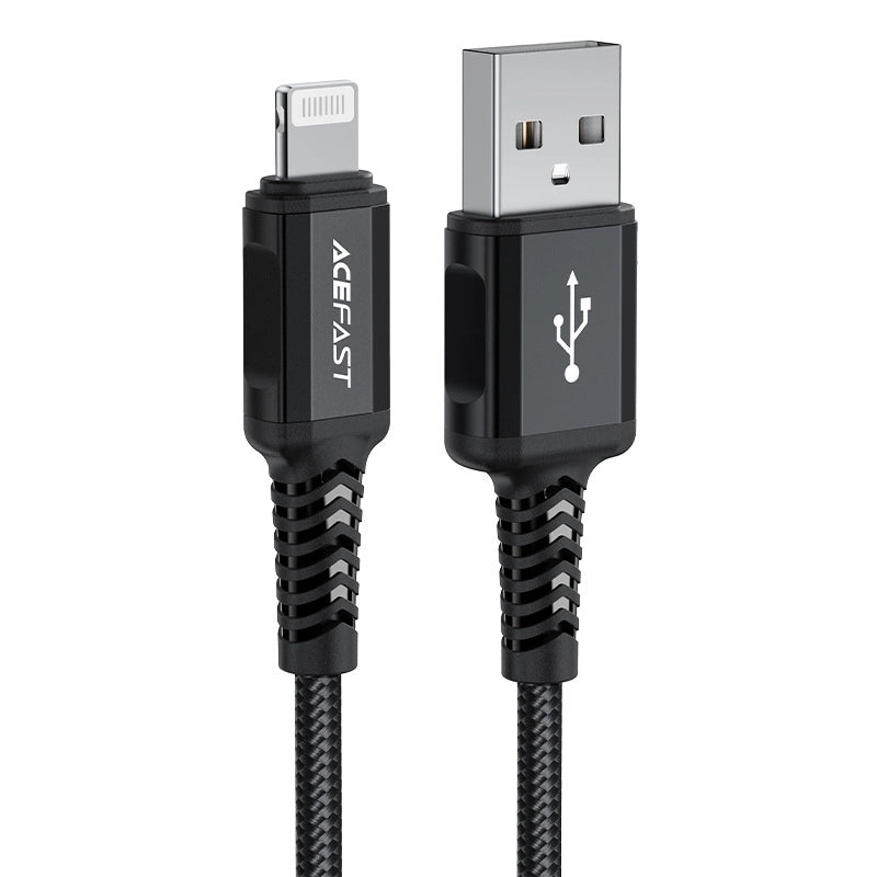 Acefast MFI USB - Lightning kabel 1,8 m, 2,4 A sort (C4-02 A sort)