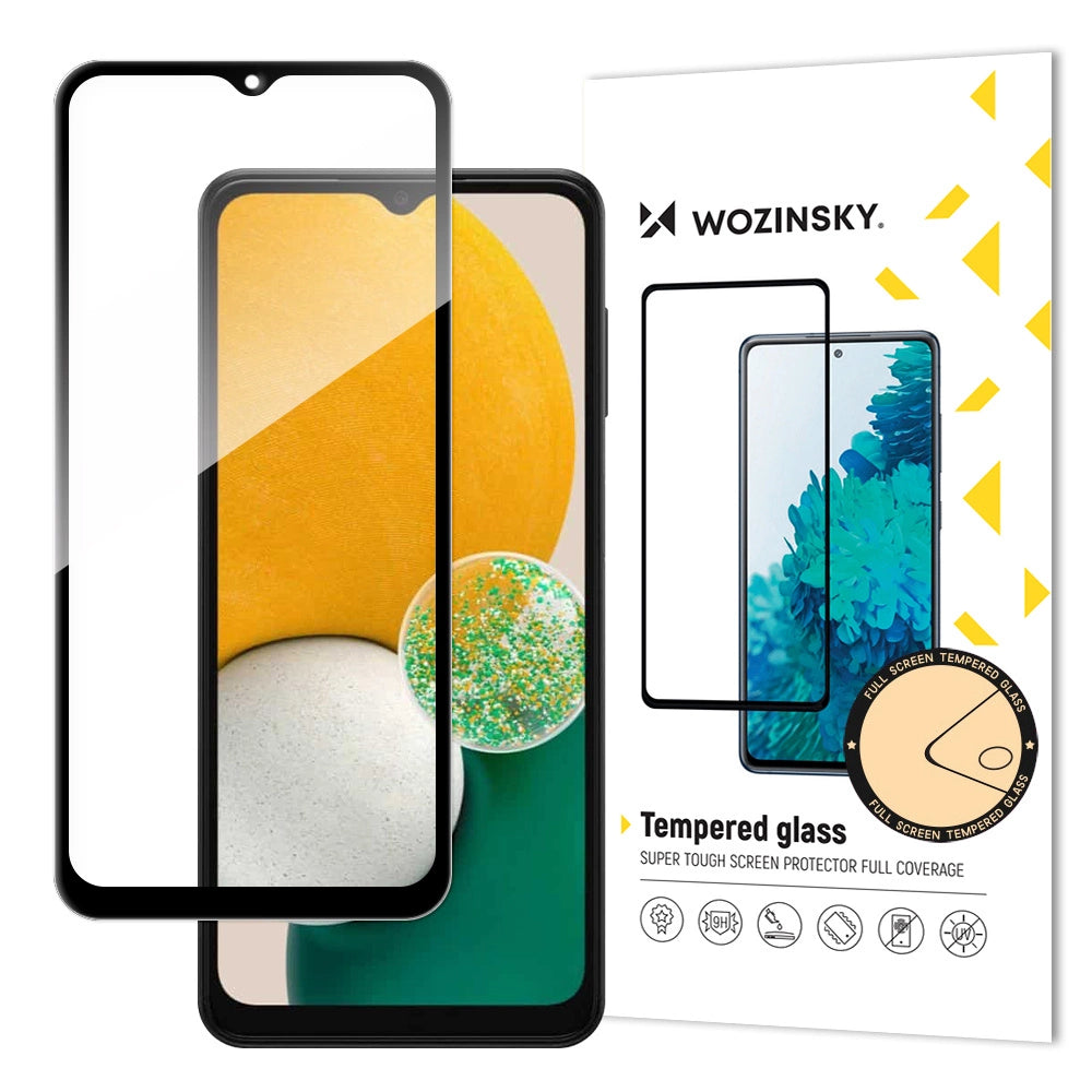 Wozinsky Super Tough Full Glue tempereret glas fuld skærm med rammesække Vennligt Samsung Galaxy A13 / A23 / A23 5G / M13 sort