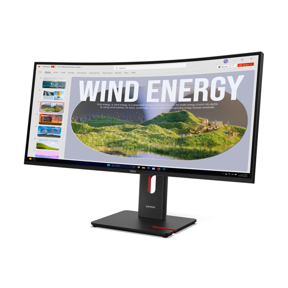 Lenovo ThinkVision T34WD-40 LED display 86,4 cm (34") 3440 x 1440 pixel Wide Quad HD Sort