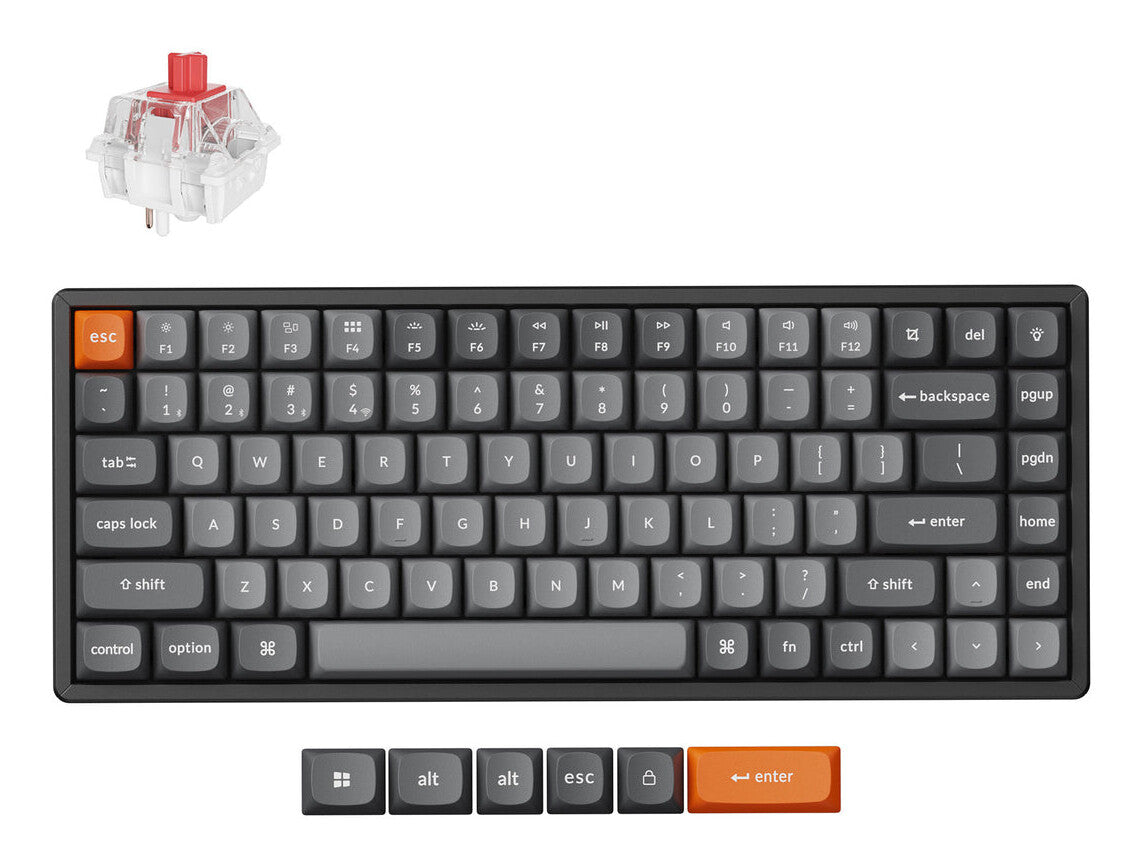 Keychron K2 Max tastatur Universel USB + RF Wireless + Bluetooth Sort, Grå