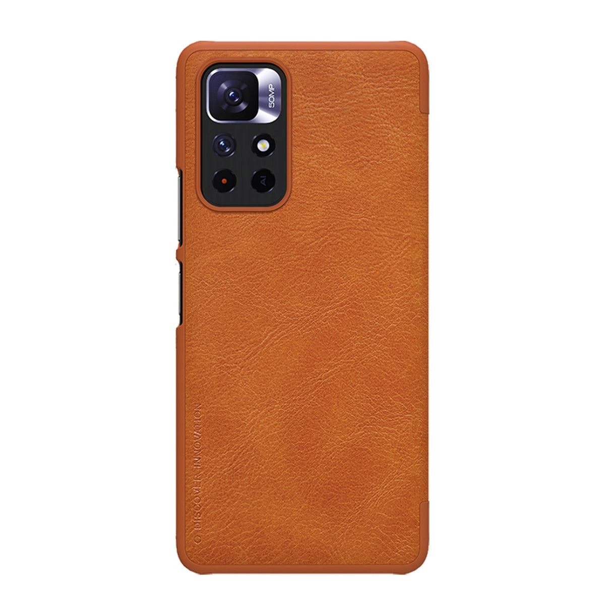 Nillkin Qin Case Case til Xiaomi Redmi Note 11T 5G / Note 11S 5G / Note 11 5G (Kina) / Poco M4 Pro 5G Kamera Cover Holster Cover Flip Case Brown