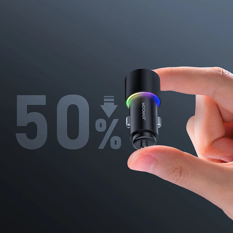 Joyroom biloplader 2 x USB med baglys 24W sort (JR-CL10)