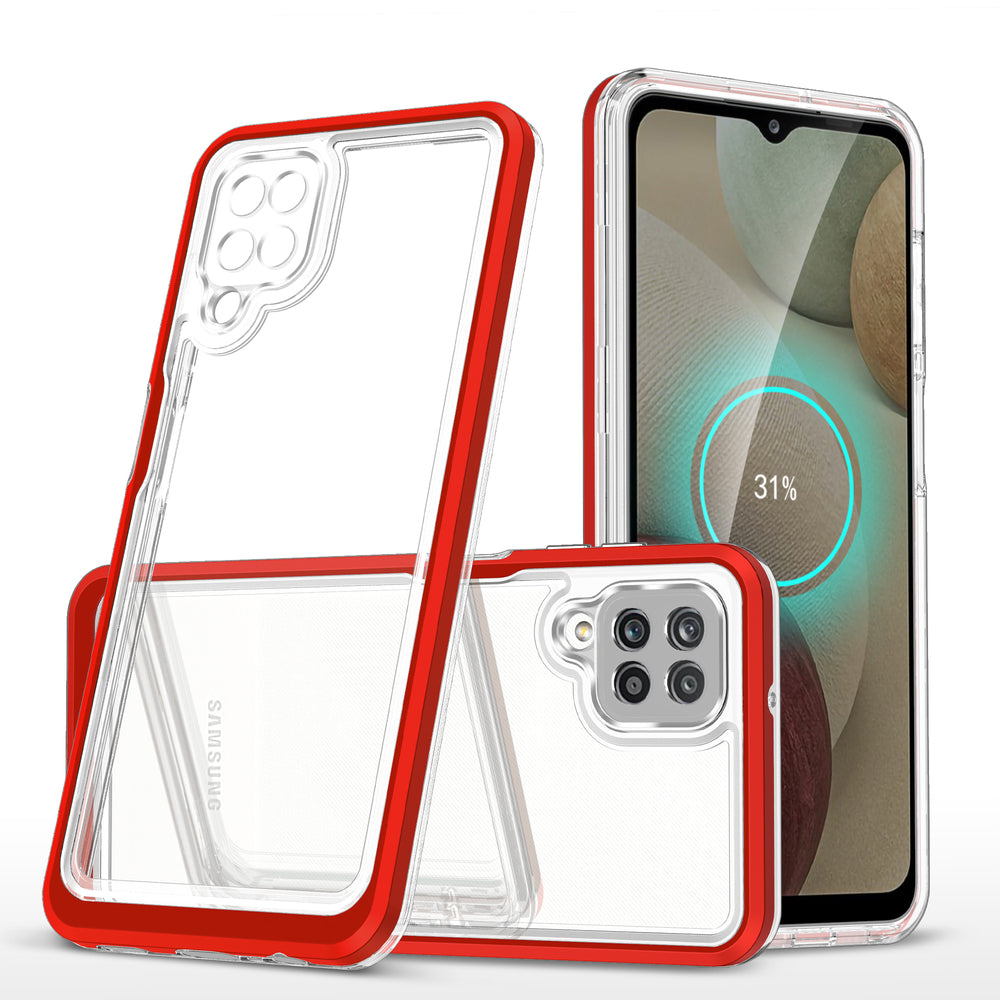 Klar 3in1 Case til Samsung Galaxy A22 4G Frame Gel Cover Red