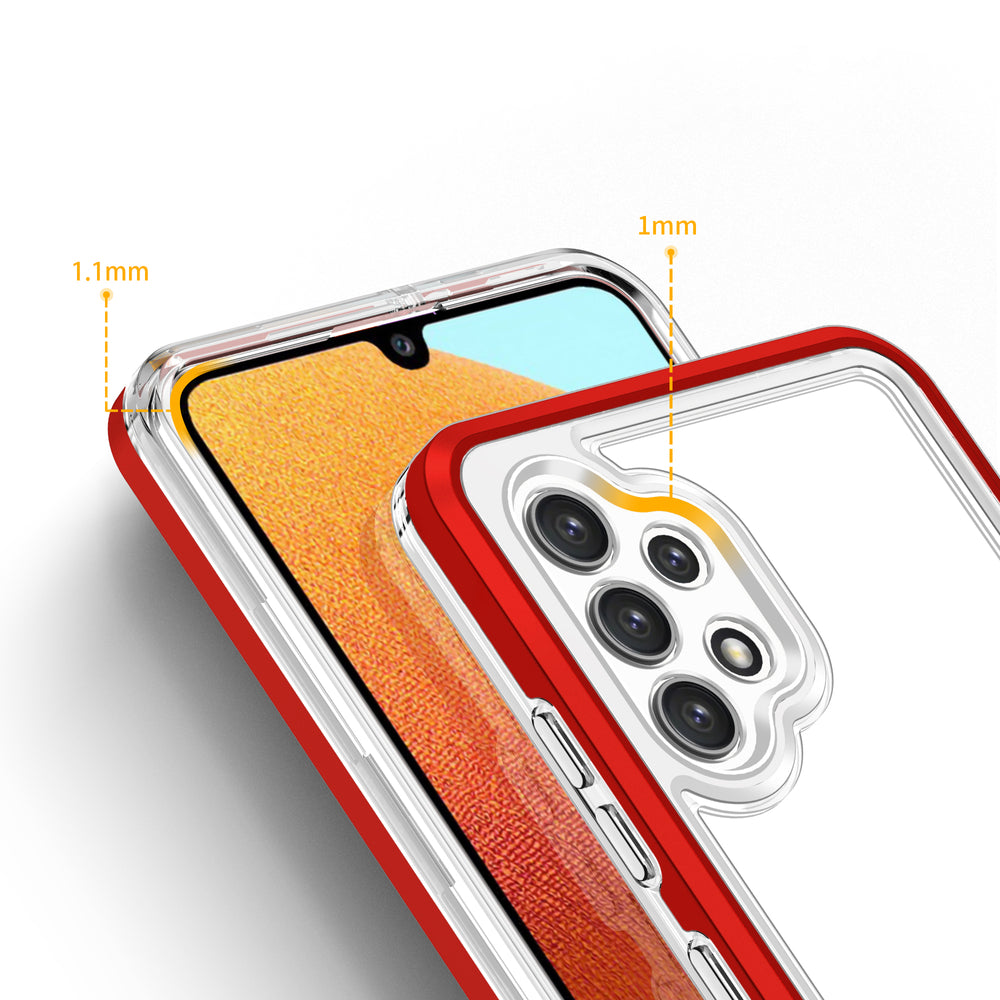 Klar 3in1 Case til Samsung Galaxy A32 5G Frame Gel Cover Red