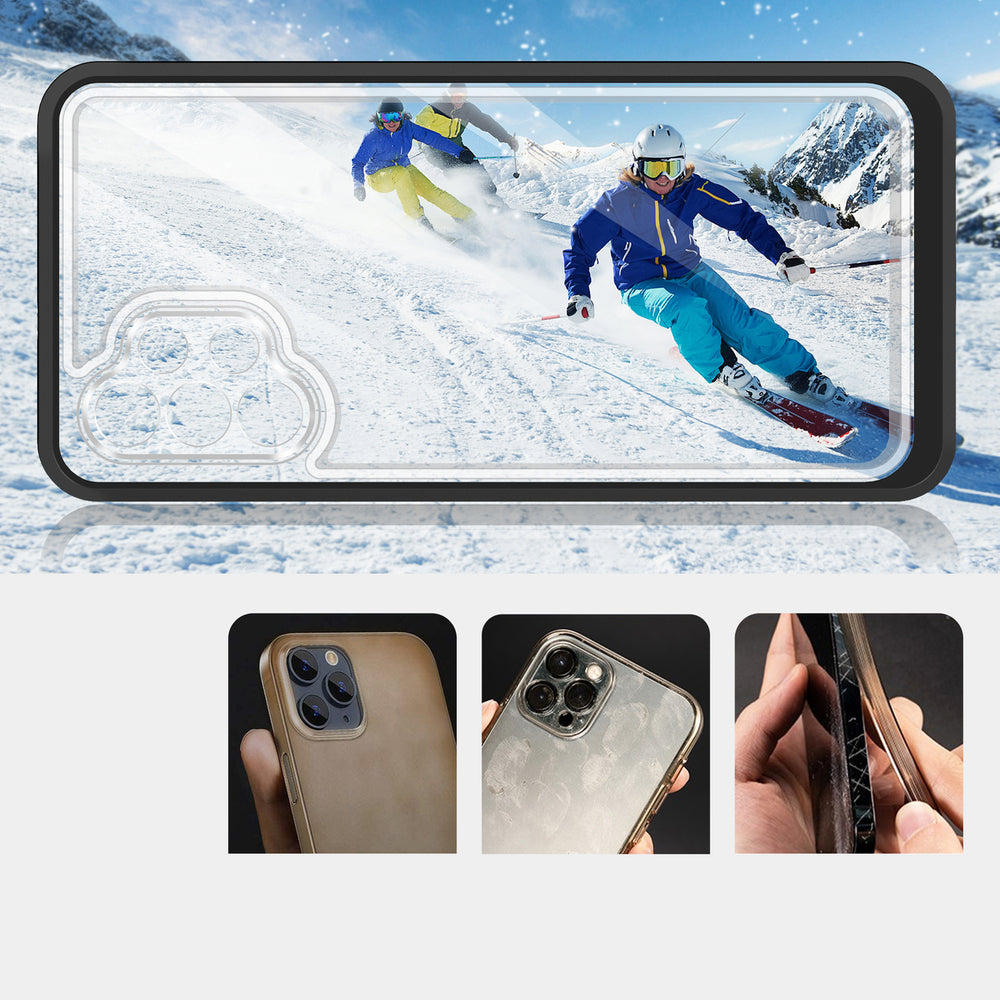 Klar 3in1 Case til Samsung Galaxy A72 4G Frame Gel Cover sort