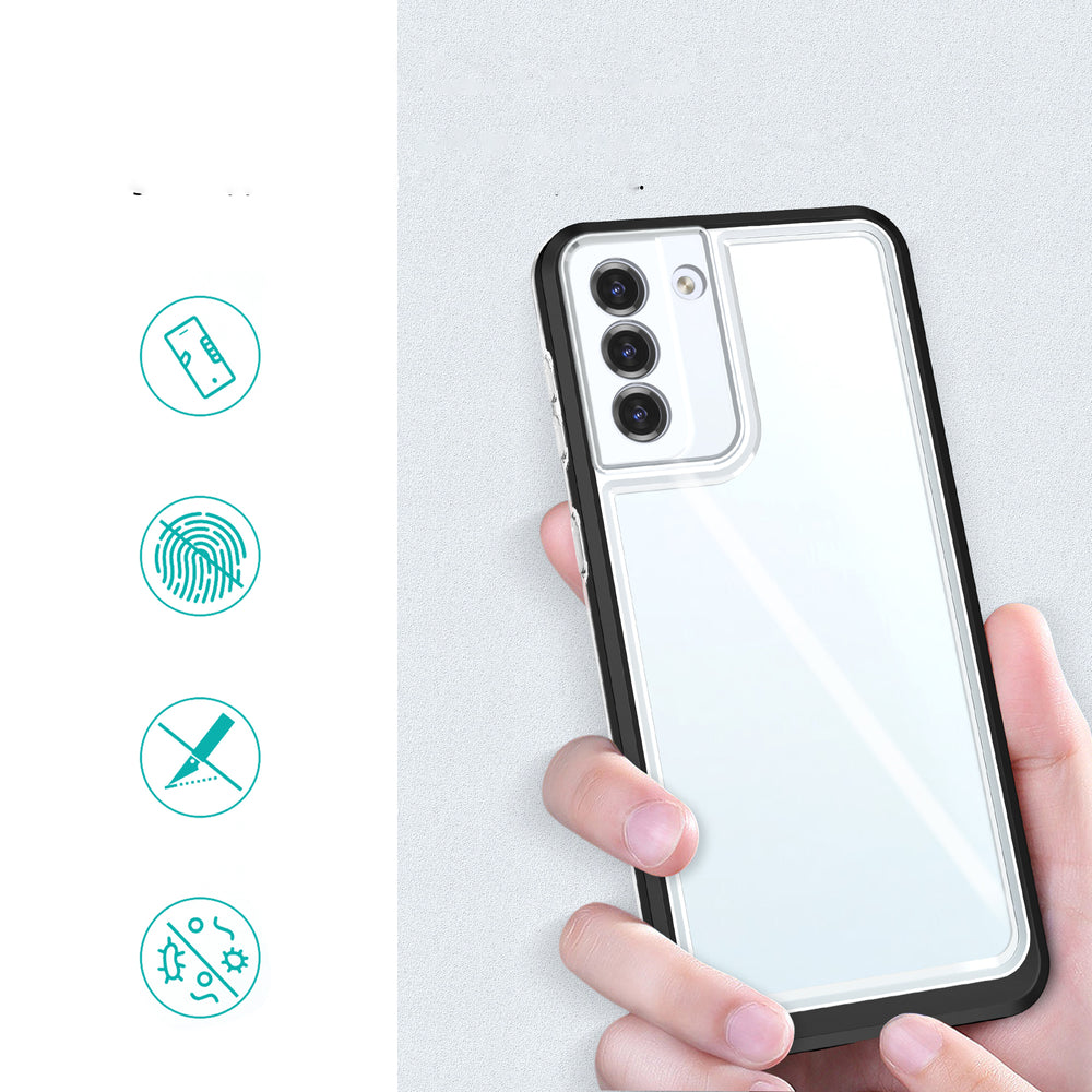 Clear 3in1 Case til Samsung Galaxy S22 + (S22 Plus) Frame Gel Cover sort