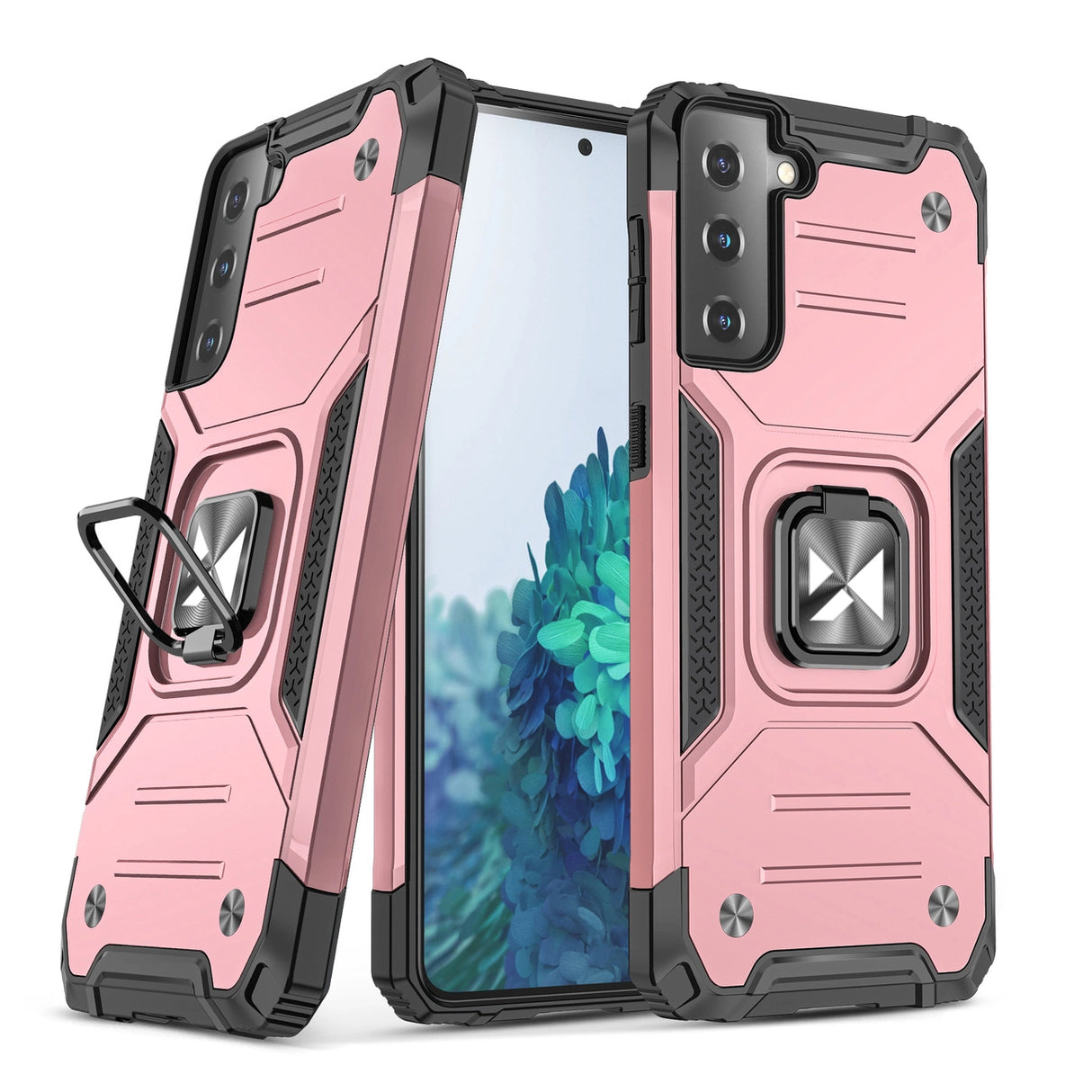Wozinsky Ring Armor Tough Hybrid Case Cover + Magnetisk Mount til Samsung Galaxy S22 + (S22 Plus) Pink