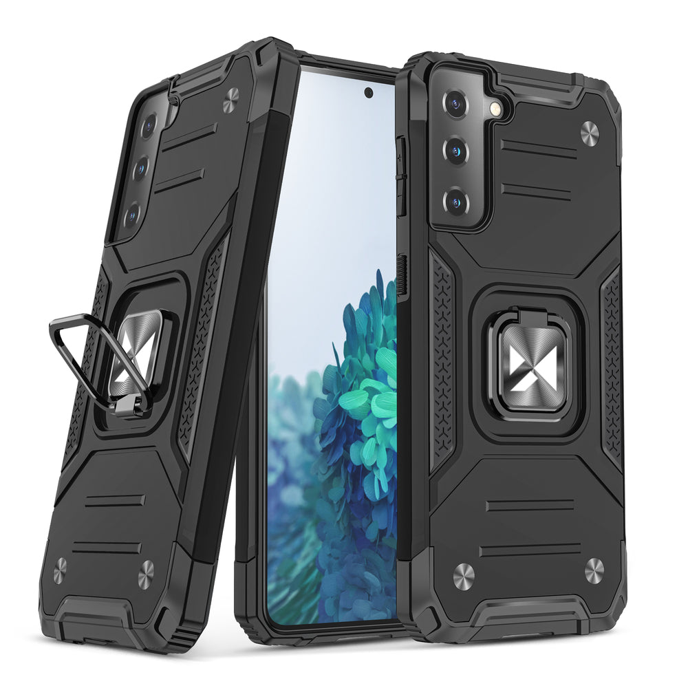 Wozinsky Ring Armor Tough Hybrid Case Cover + Magnetisk Mount til Samsung Galaxy S22 + (S22 Plus) Pink