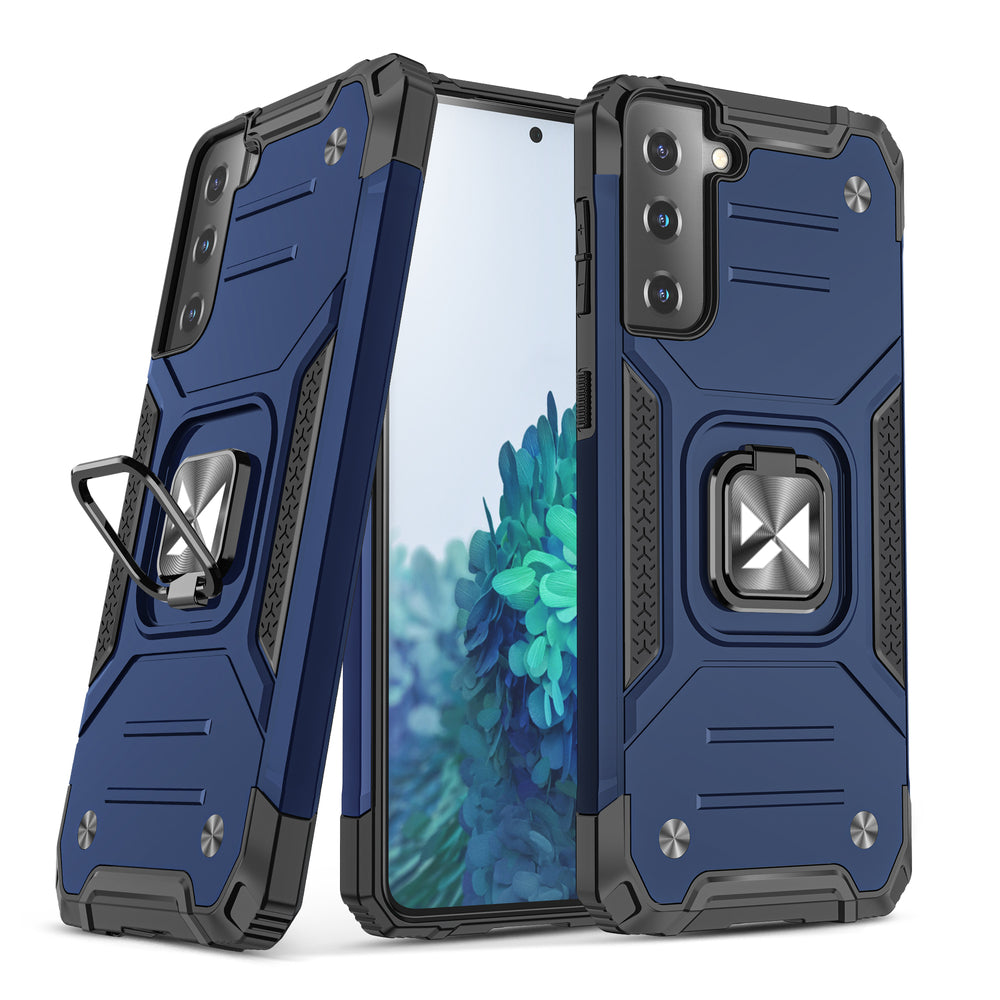 Wozinsky Ring Armor Tough Hybrid Case Cover + Magnetisk Mount til Samsung Galaxy S22 + (S22 Plus) Blå