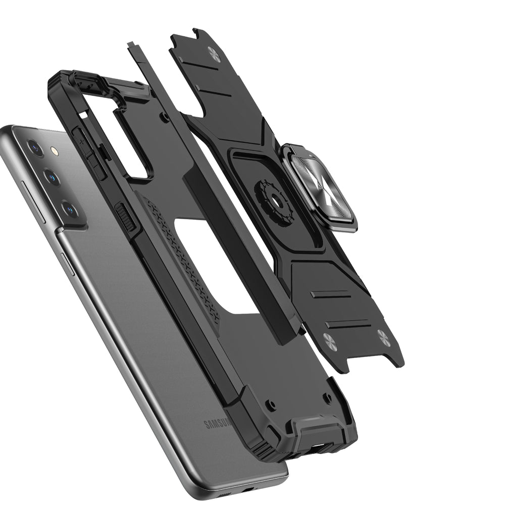 Wozinsky Ring Armor Tough Hybrid Case Cover + Magnetisk Mount til Samsung Galaxy S22 + (S22 Plus) Blå