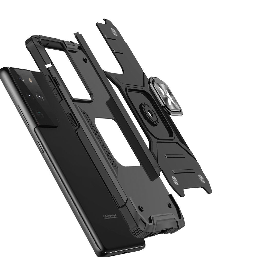 Wozinsky Ring Armor robust hybrid case cover + magnetisk holder til Samsung Galaxy S22 Ultra blå