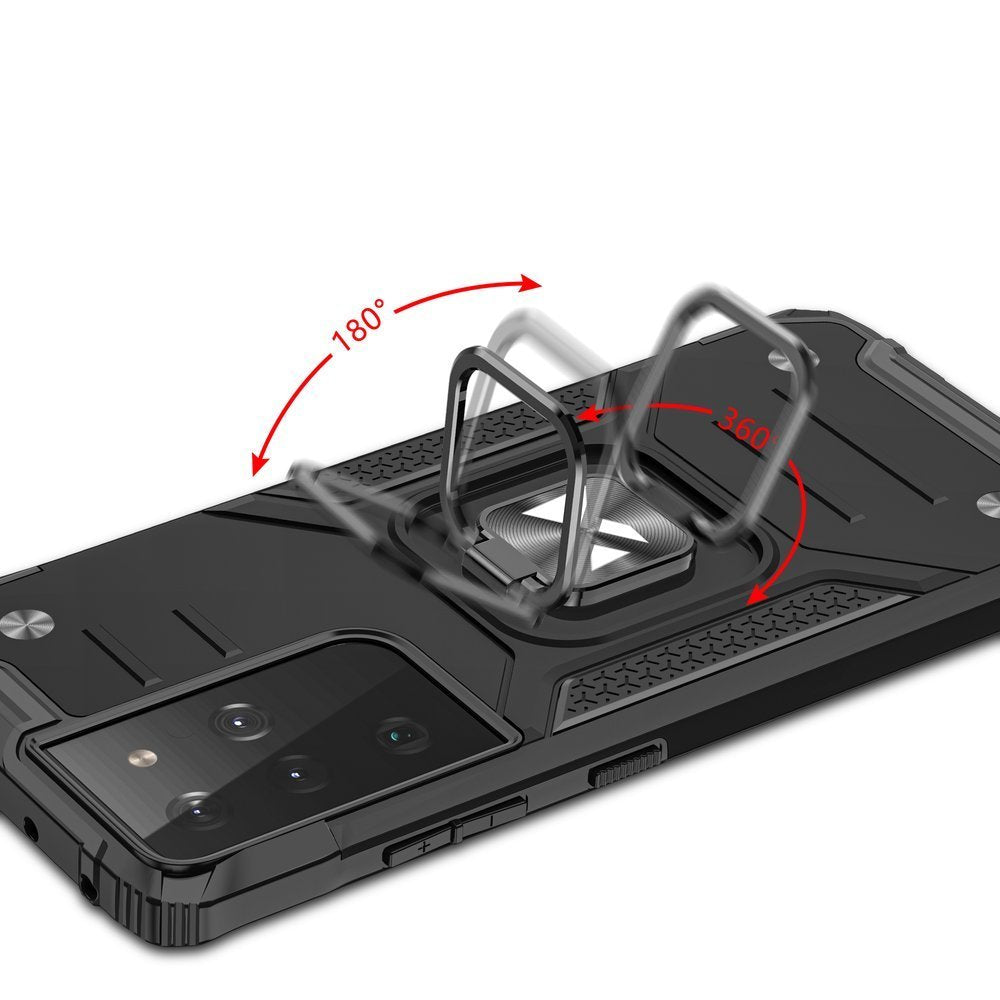 Wozinsky Ring Armor robust hybrid case cover + magnetisk holder til Samsung Galaxy S22 Ultra blå