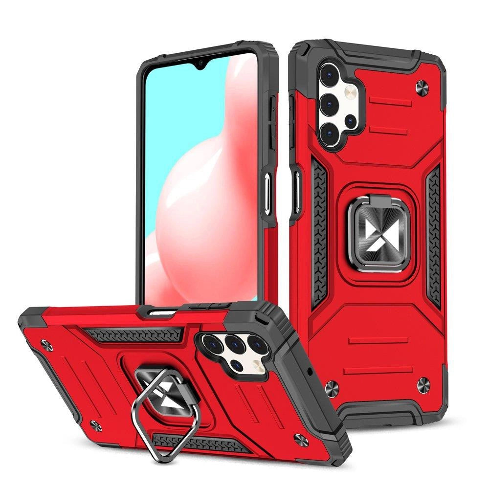 Wozinsky Ring Armor robust hybrid case cover + magnetisk holder til Samsung Galaxy A73 rød