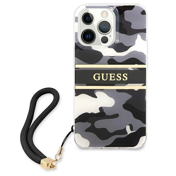 Guess GUHCP13LKCABBK iPhone 13 Pro / 13 6.1" black/black hardcase Camo Strap Collection
