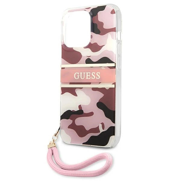 Guess GUHCP13LKCABPI iPhone 13 Pro / 13 6.1" pink/pink hardcase Camo Strap Collection