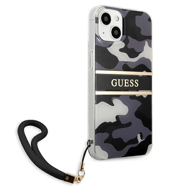 Guess GUHCP13MKCABBK iPhone 13 6.1" sort/sort hardcase Camo Strap Collection